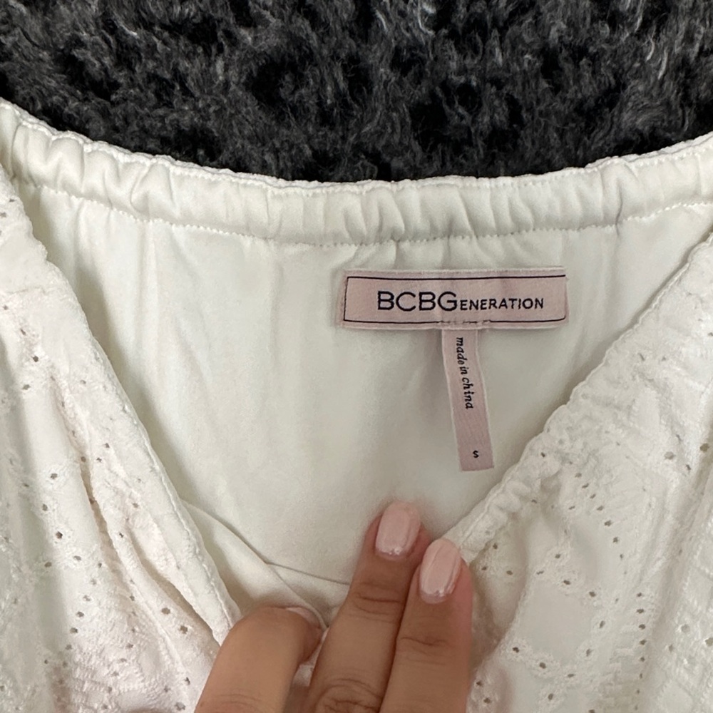 BCBGeneration Cream Ruffle Mini Dress - Picture 2 of 3